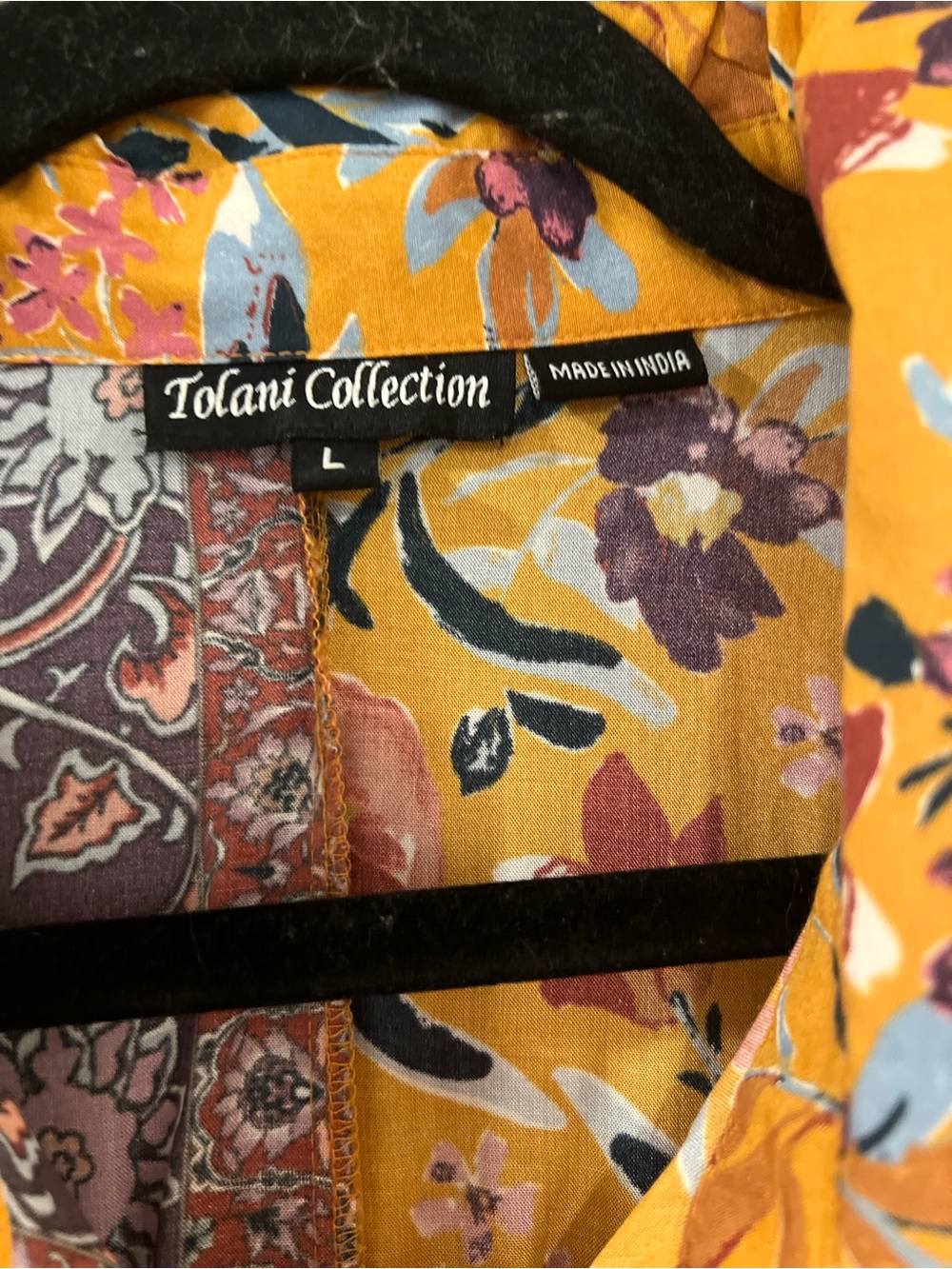 Tolani Collection Floral Patchwork Boho Dress/Tunic Large View 3